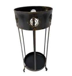 Vienna Secession Patinated Metal Umbrella Stand, 1900s
